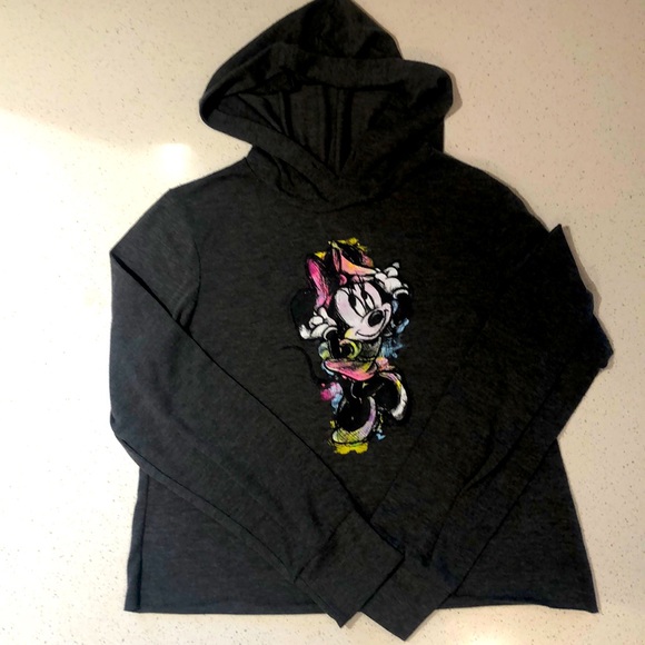 Disney Other - Supper soft Girls Mini Mouse grey hoodie